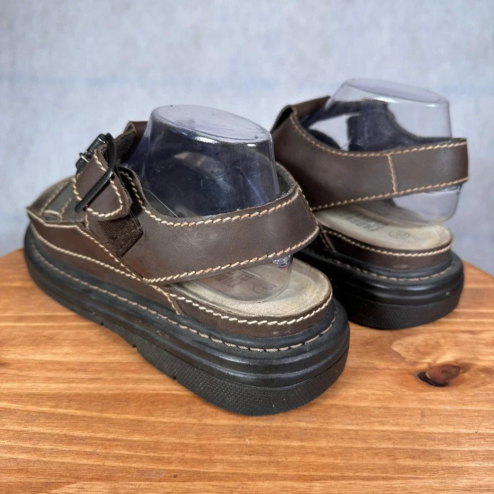 Faded Glory Peninsula 2 Sandals Mens 9.5 Brown Good Chunky Woven Fisherman Lug